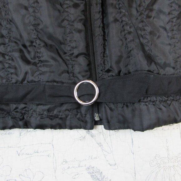 EUC Anne Fontaine Eudora quilted black jacket silver hardware size 4 Us ML - Picture 7 of 7